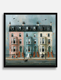 Trick or Treat Terrace Canvas Print Black