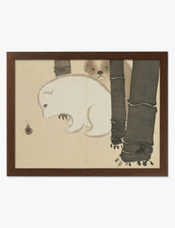 Playful Puppies by Kamisaka Sekka Art Print Brown