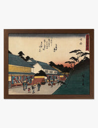 Hiroshige’s Evening Village Scene Art Print Brown