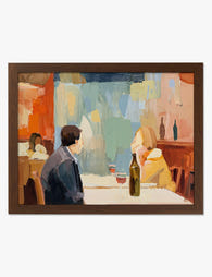 Conversation Over Wine Art Print Brown