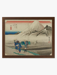 Mount Fuji Travelers by Hiroshige Art Print Brown