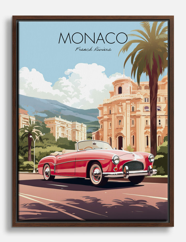 Monaco Vintage Glamour Canvas Print Brown