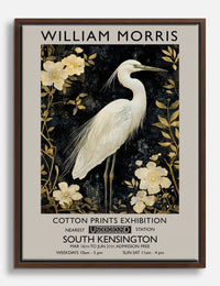 Elegant Egret by Morris Canvas Print Brown