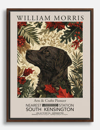 William Morris Winter Pup Canvas Print Brown