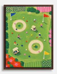 Driving Range Ball Field Canvas Print Brown