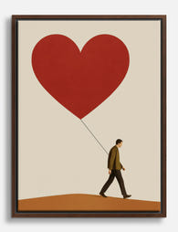 Hearts Journey Canvas Print Brown