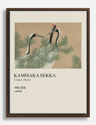 Kamisaka Sekka Cranes Canvas Print Brown