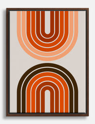 Retro Radiance Arches Canvas Print Brown