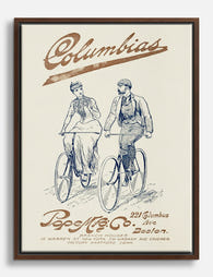 Vintage Bicycle Stroll Canvas Print Brown