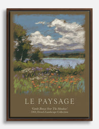 Meadow Breeze Landscape Canvas Print - Brown