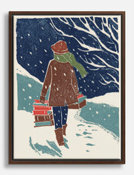 Stroll Through Winter Snow Canvas Print Brown