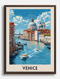 Timeless Venice Vista Canvas Print Brown