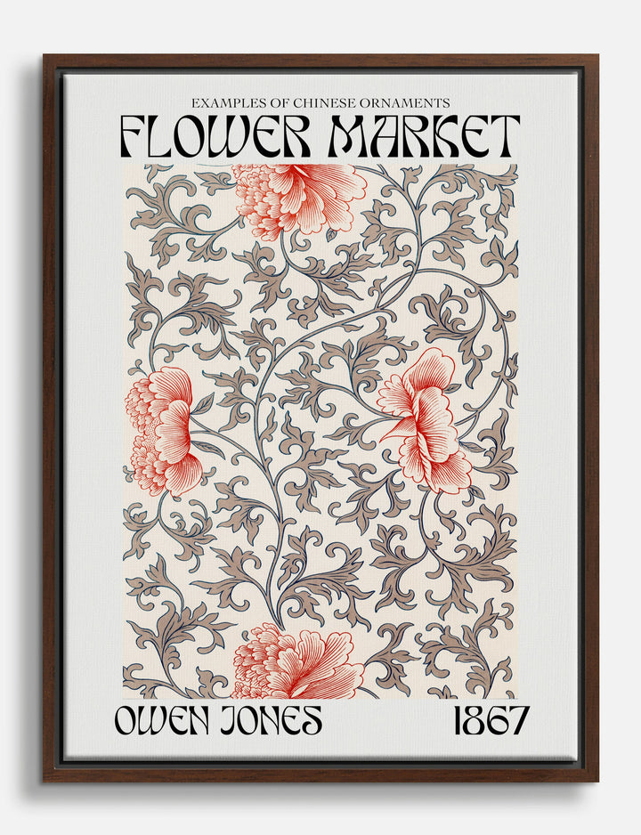 Owen Jones Floral Elegance Canvas Print Brown