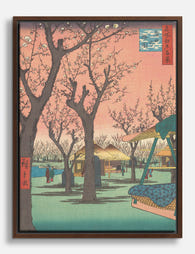 Cherry Blossoms at Night – Hiroshige Canvas Print Brown