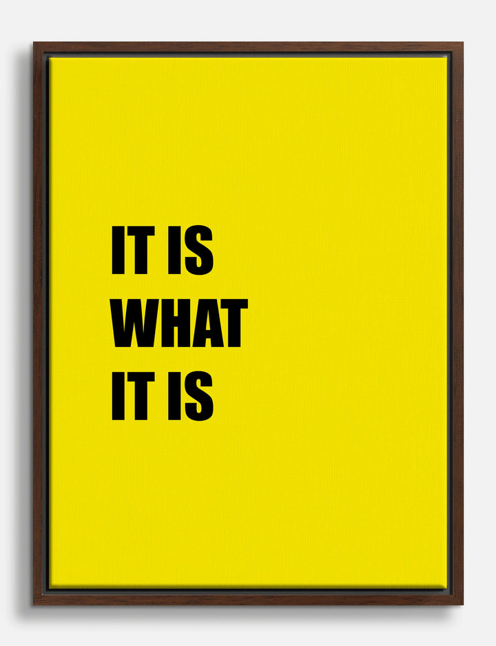 Bold Yellow Affirmation Canvas Print Brown