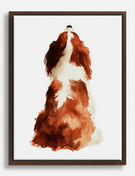 Regal Spaniel Silhouette Canvas Print Brown