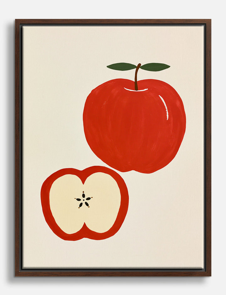 Two Apples Kitchen Study Canvas Print Brown