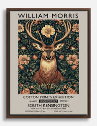 Morris Deer Elegance Canvas Print Brown