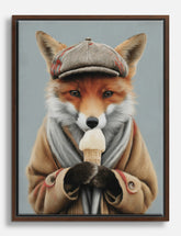 Whimsical Fox Delight Canvas Print Brown