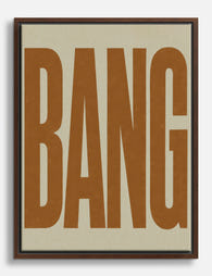 Bold Bang Typography Canvas Print Brown