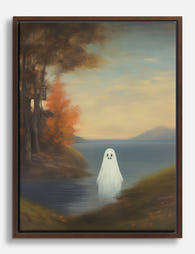 Ghostly Autumn Retreat Canvas Print Brown