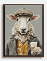 Cozy Sheep Style Canvas Print Brown