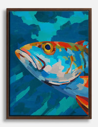Vibrant Underwater Fish Canvas Print Brown