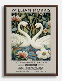 Elegant Swan Serenade Canvas Print Brown