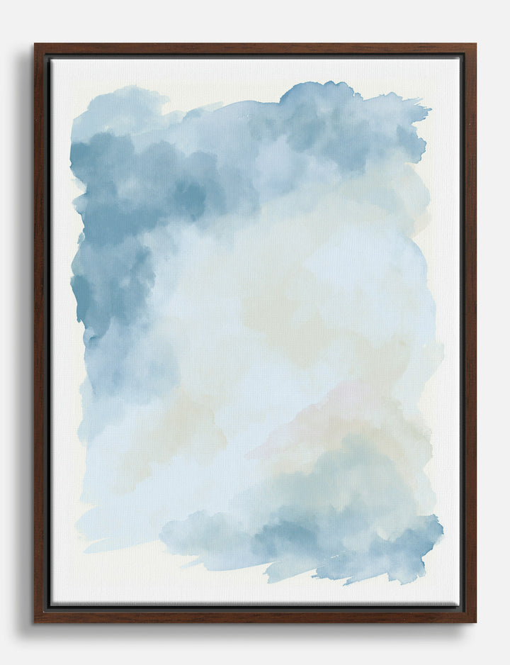 Soft Sky Watercolour Wash Canvas Print Brown