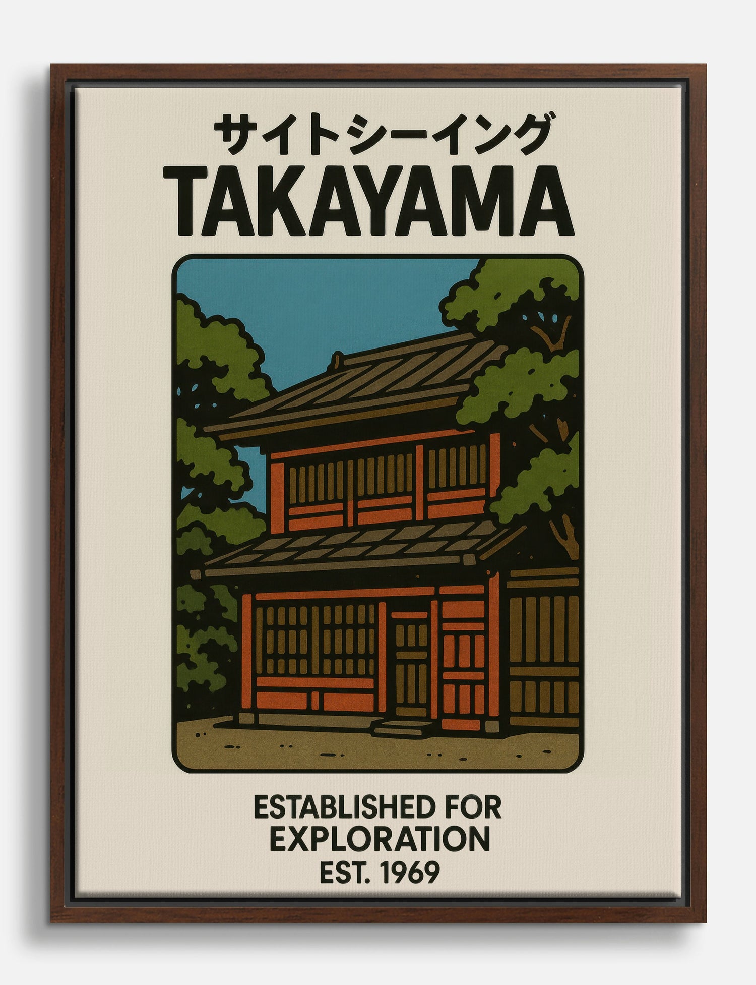 Takayama Exploration Canvas Print Brown