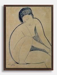 Modigliani Seated Nude, 1918 Canvas Print Brown