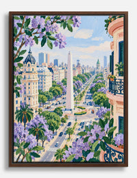 Buenos Aires Jacaranda View Canvas Print Brown