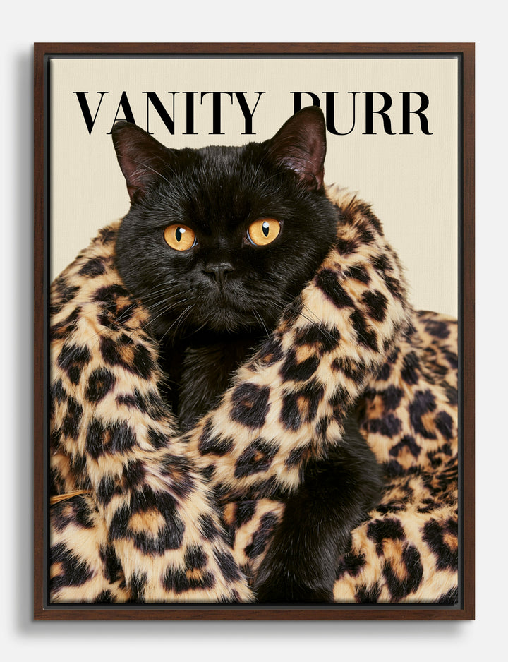 Vanity Purr Canvas Print Brown