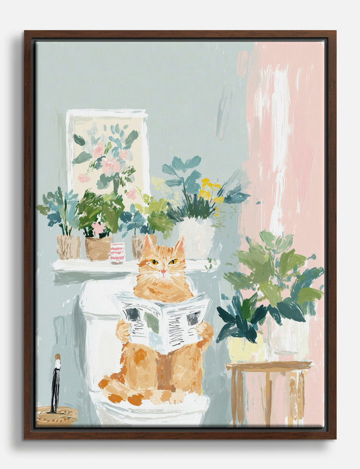 Cat’s Quiet Moment Canvas Print Brown