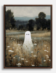 Ghostly Meadow Whimsy Canvas Print Brown