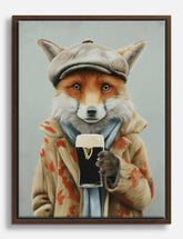 Dapper Fox Delight Canvas Print Brown
