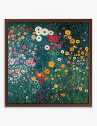 Cottage Garden in Bloom after Klimt Art Print Brown