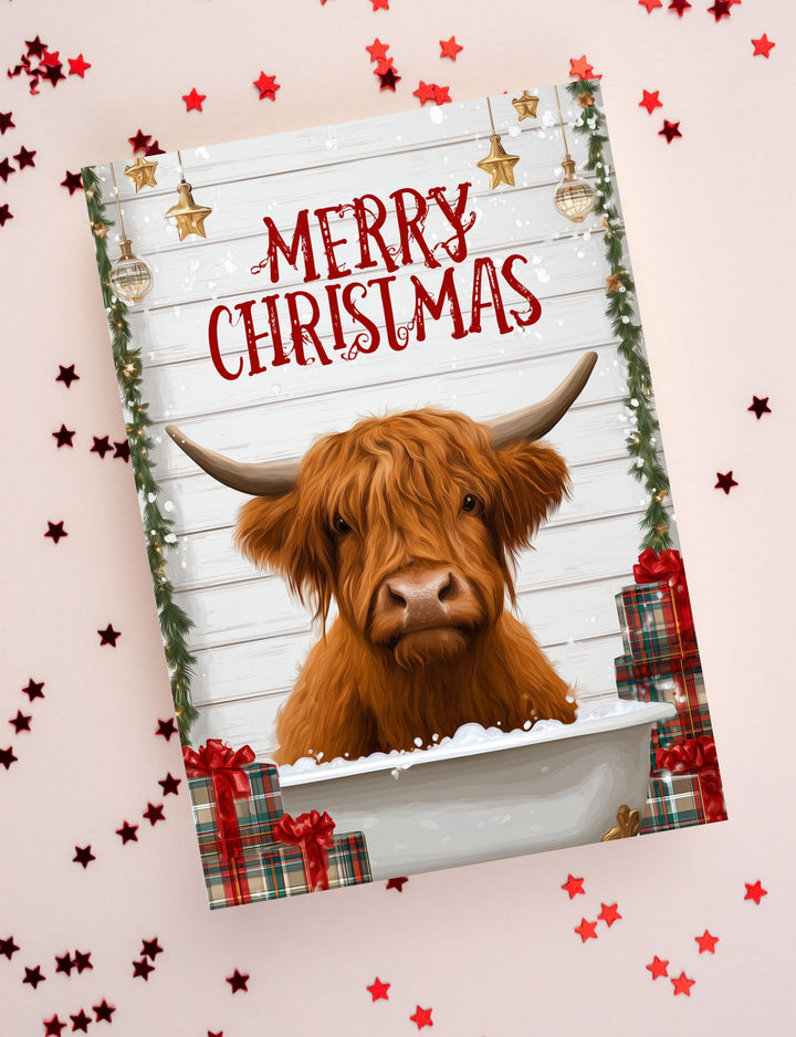 Highland Cow Christmas Card
