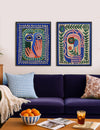 Folk Faces Abstract Gallery Wall Art Print Set