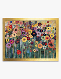 Klimt Flower Garden Art Print Gold