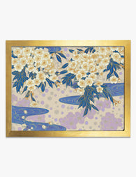 Tranquil Blossoms Stream Art Print Gold