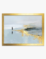 Solitude on the Golden Shore Art Print Gold