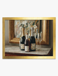 Elegant Wine Gathering Art Print Gold