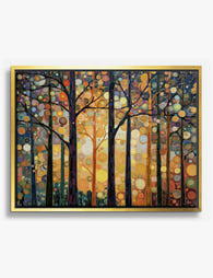 Gustav Klimt Forest Glow Canvas Print Gold
