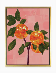 Disco Orange Delight Canvas Print Gold