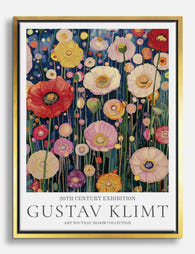 Klimts Vibrant Blooms Canvas Print Gold