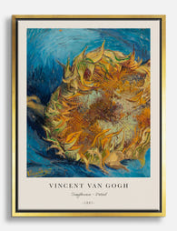 Van Gogh Sunflowers Detail Canvas Print Gold