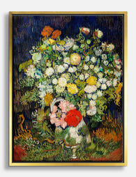 Van Goghs Vibrant Bouquet Canvas Print Gold