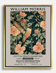 Hummingbird Elegance by William Morris Canvas Print Gold
