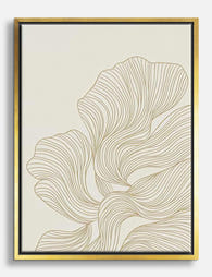 Flowing Botanical Lines Canvas Print Gold